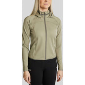 Montar Felpa con cappuccio e zip MoGaia Dusty Green
