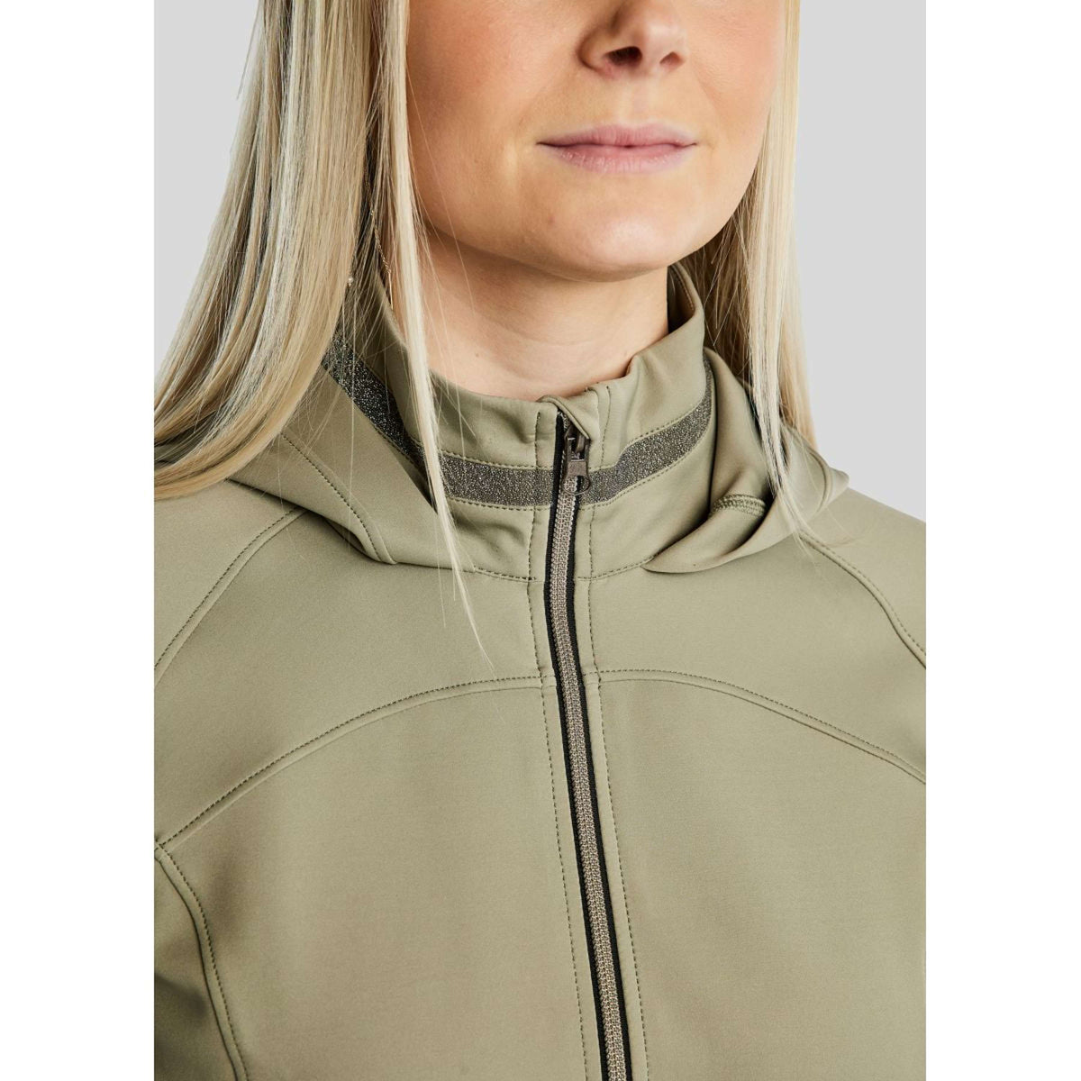 Montar Felpa con cappuccio e zip MoGaia Dusty Green
