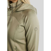 Montar Felpa con cappuccio e zip MoGaia Dusty Green