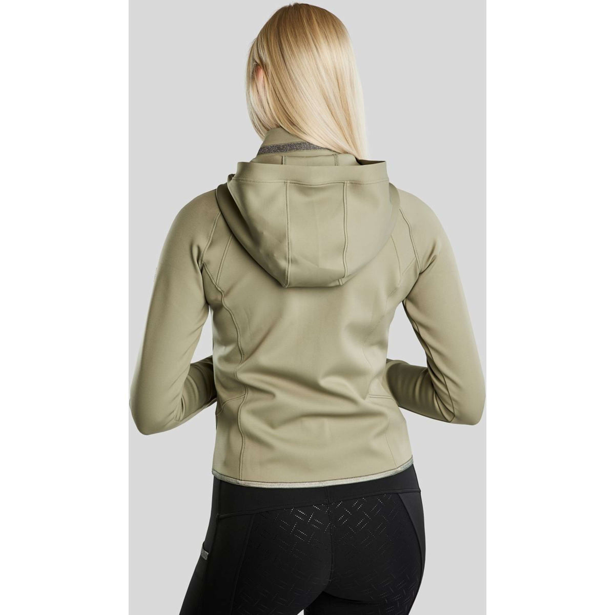 Montar Felpa con cappuccio e zip MoGaia Dusty Green