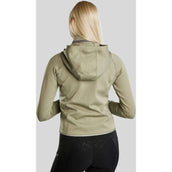 Montar Felpa con cappuccio e zip MoGaia Dusty Green