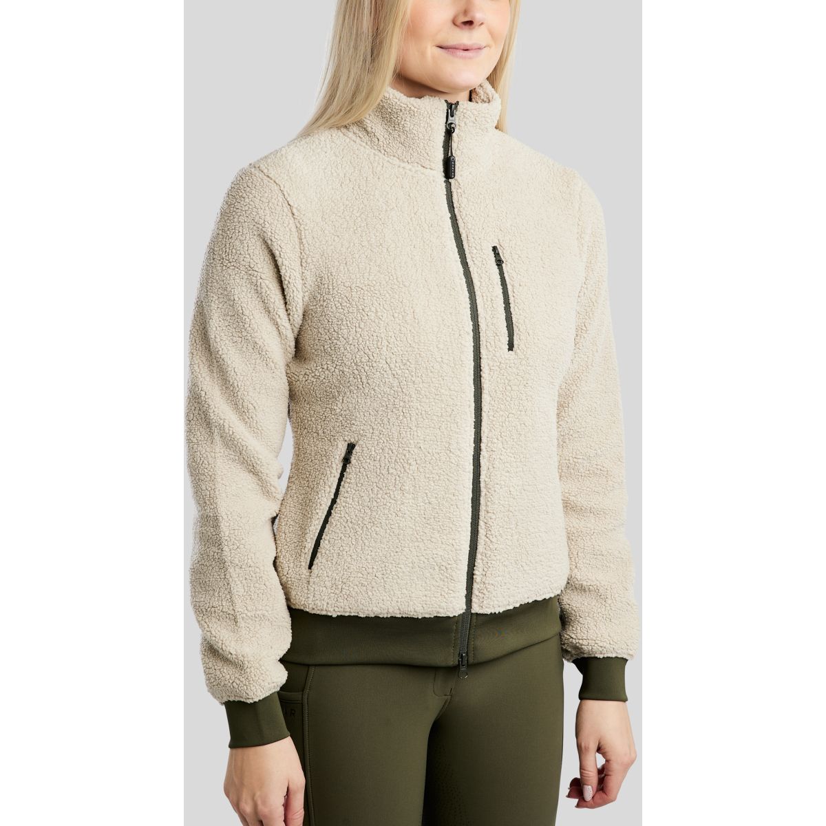 Montar Felpa con cappuccio e zip MoEbba Teddy Olive