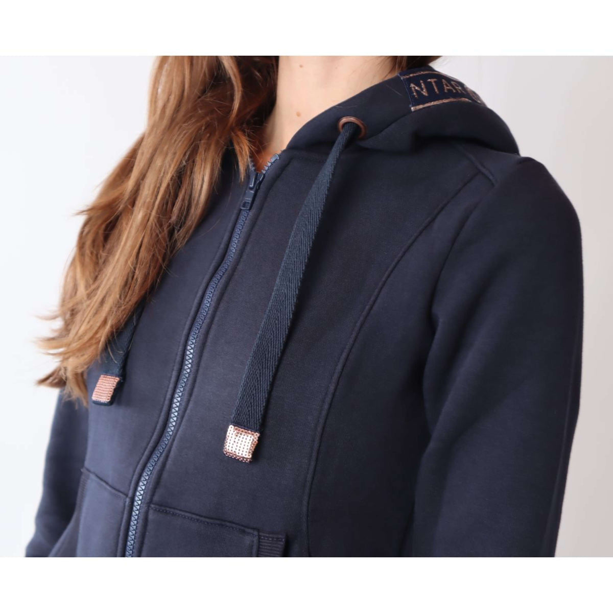 Montar Felpa con cappuccio e zip Macie Rosegold Logo Navy
