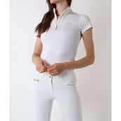 Montar Pantaloni da Equitazione Molly Gold Highwaist Full Grip Bianco