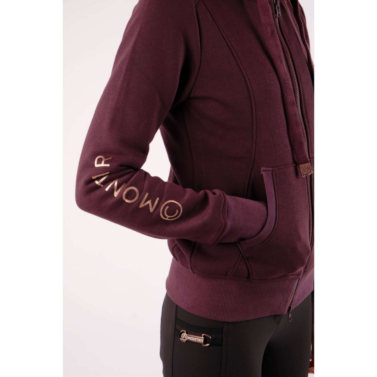 Montar Felpa con cappuccio e zip Macie Rosegold Logo Prugna