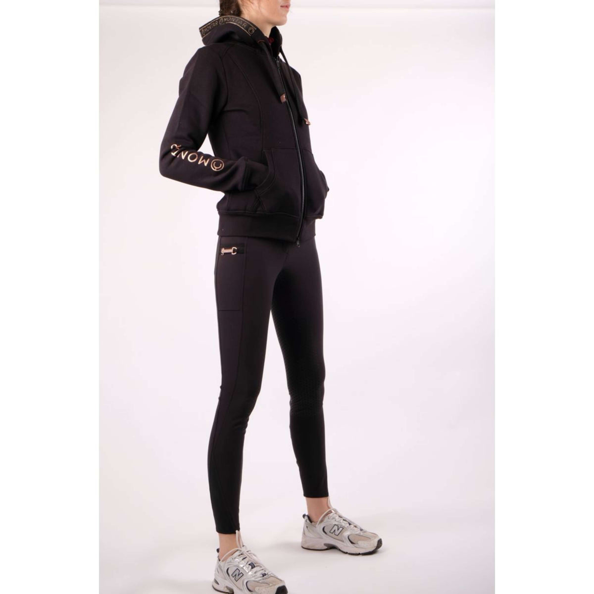 Montar Felpa con cappuccio e zip Macie Rosegold Logo Nero