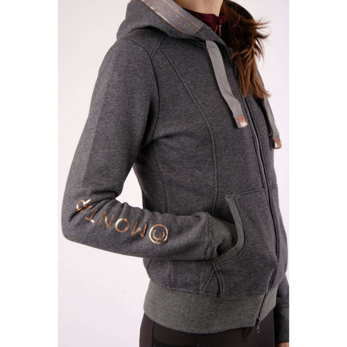 Montar Felpa con cappuccio e zip Macie Rosegold Logo Grigio