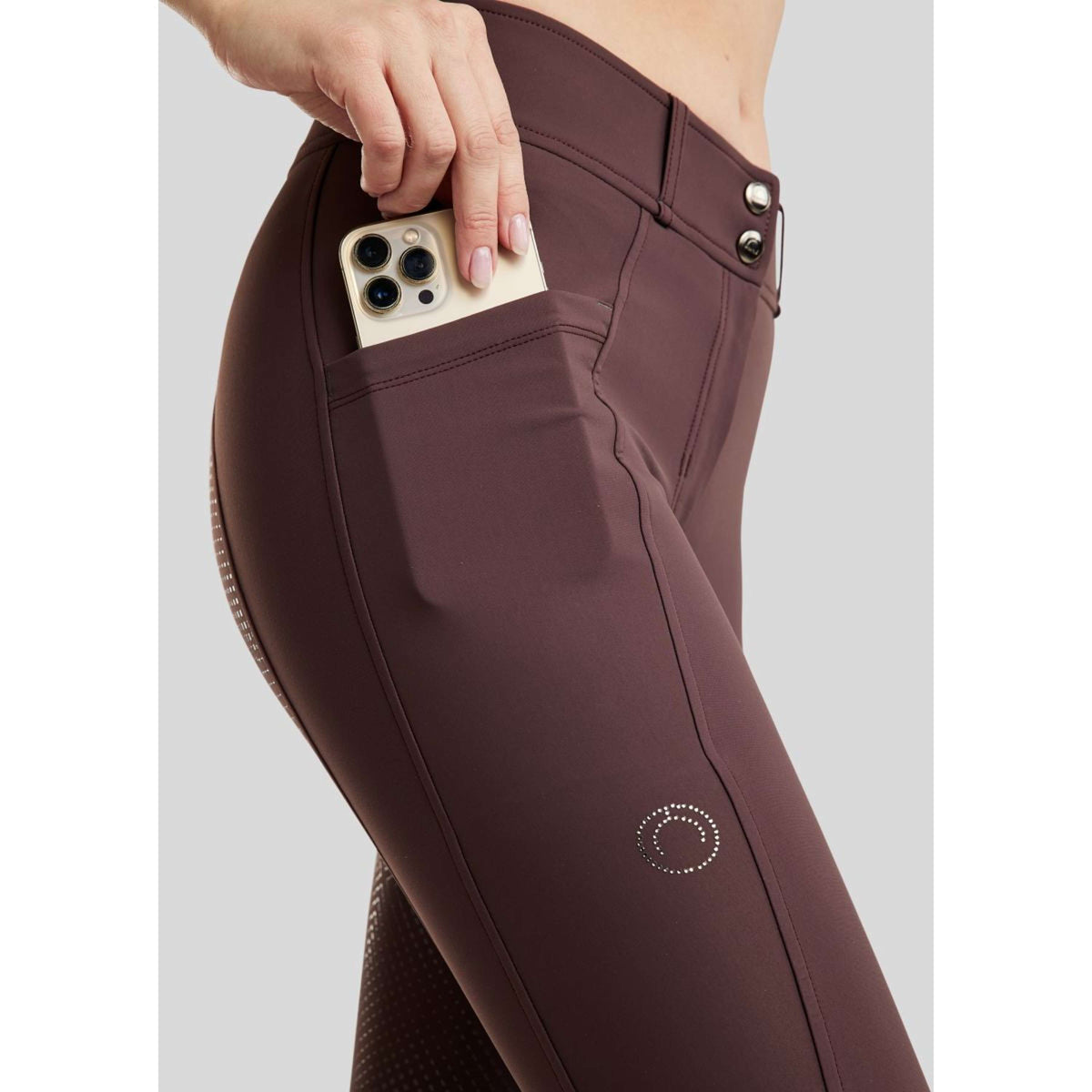 Montar Pantaloni da Equitazione MoZida Refined Full Grip Black Peony