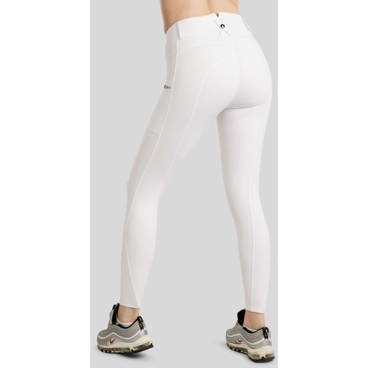 Montar Pantaloni da Equitazione MoEmilia Full Grip Bianco