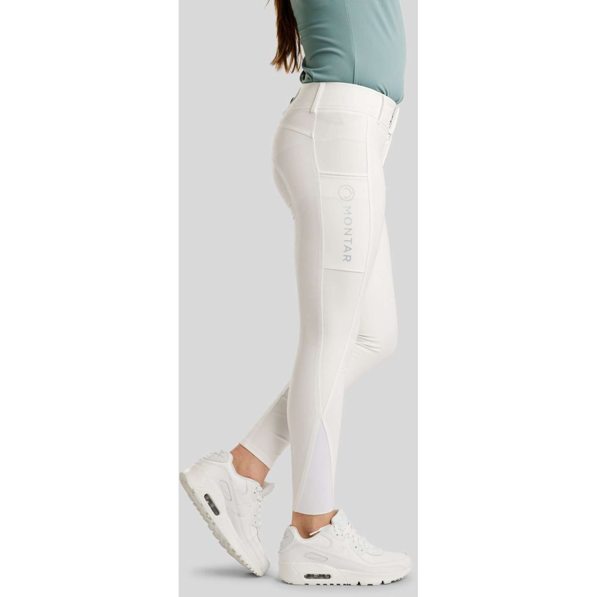 Montar Pantaloni da Equitazione MoCha Full Grip Bianco