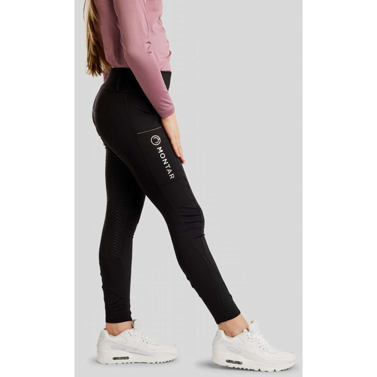 Montar Leggings da Equitazione MoCha Full Grip Nero