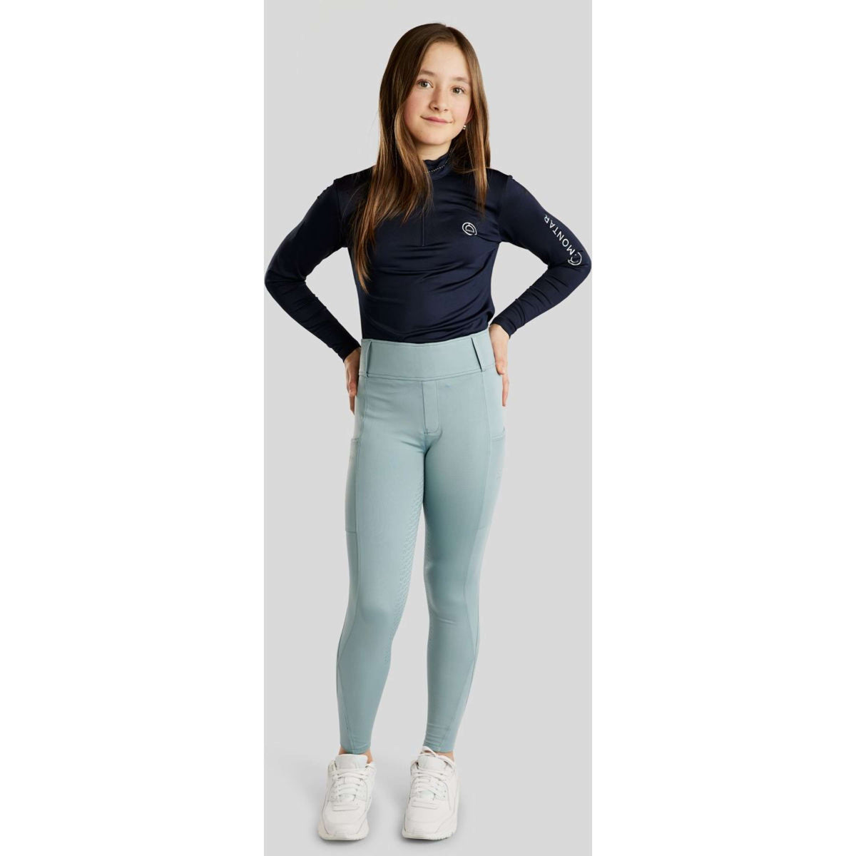 Montar Leggings da Equitazione MoCha Full Grip Stone Blue
