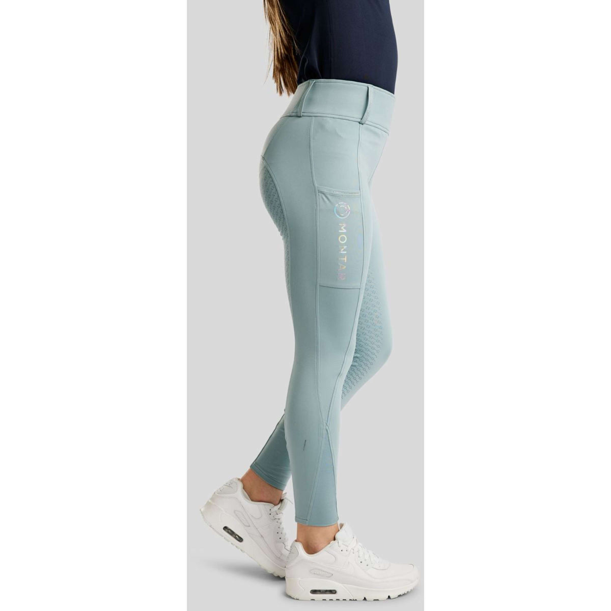 Montar Leggings da Equitazione MoCha Full Grip Stone Blue
