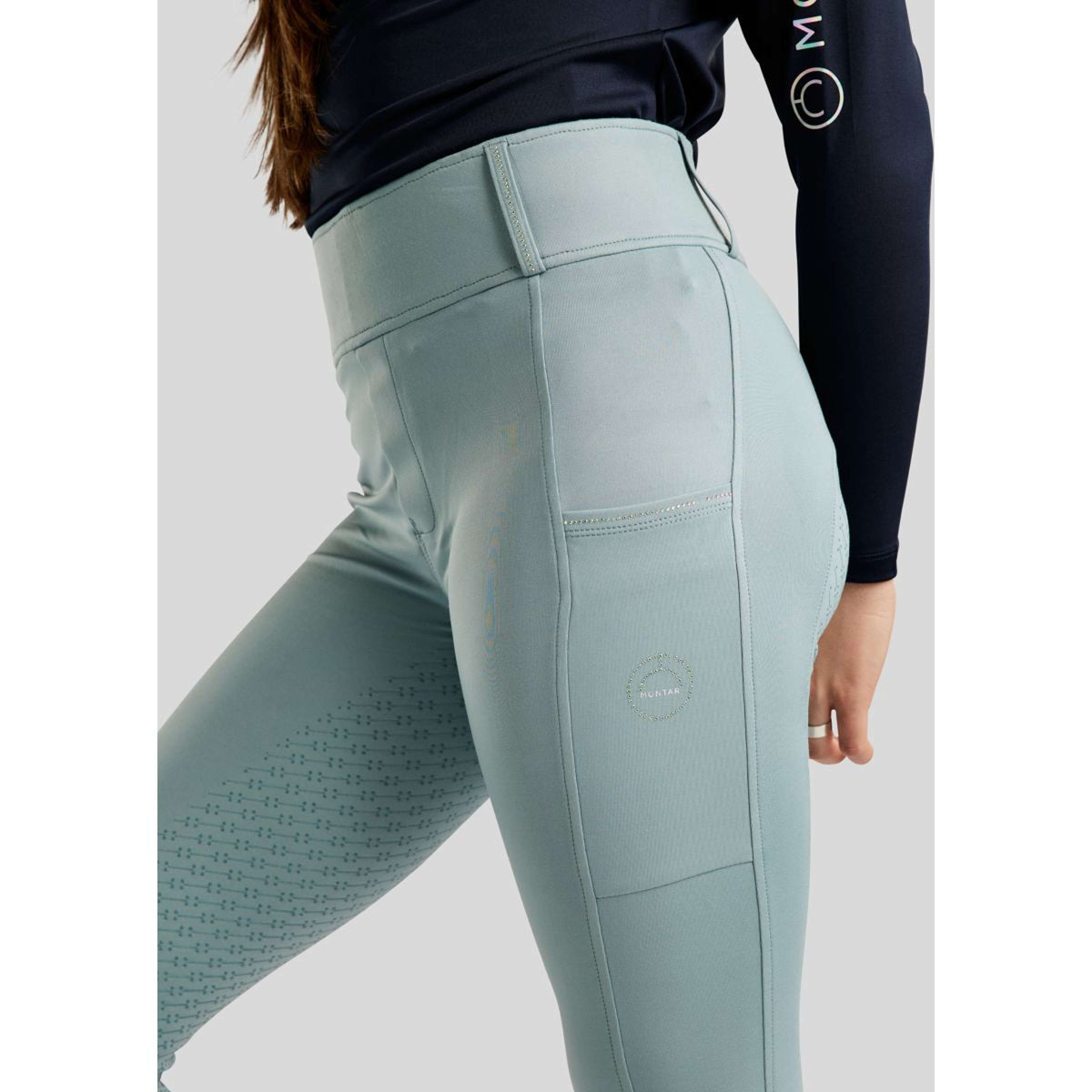 Montar Leggings da Equitazione MoCha Full Grip Stone Blue