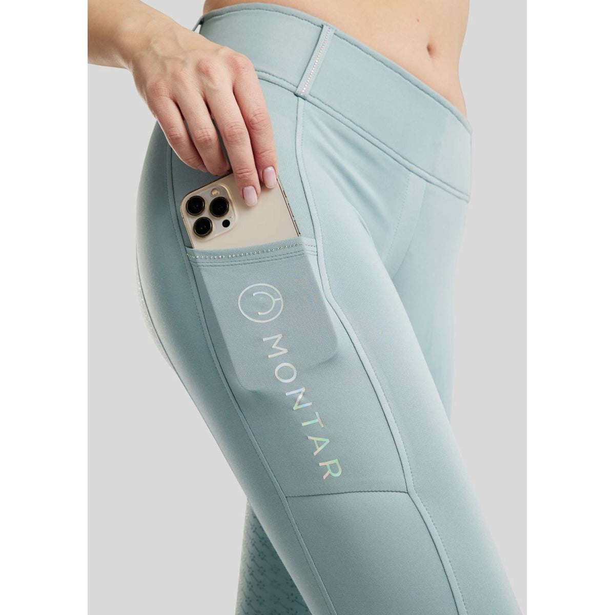 Montar Leggings da Equitazione MoCha Full Grip Stone Blue