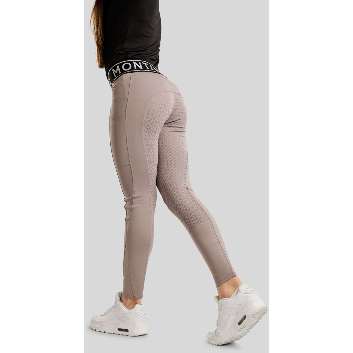 Montar Leggings da Equitazione MoSille Full Grip Rose Grey