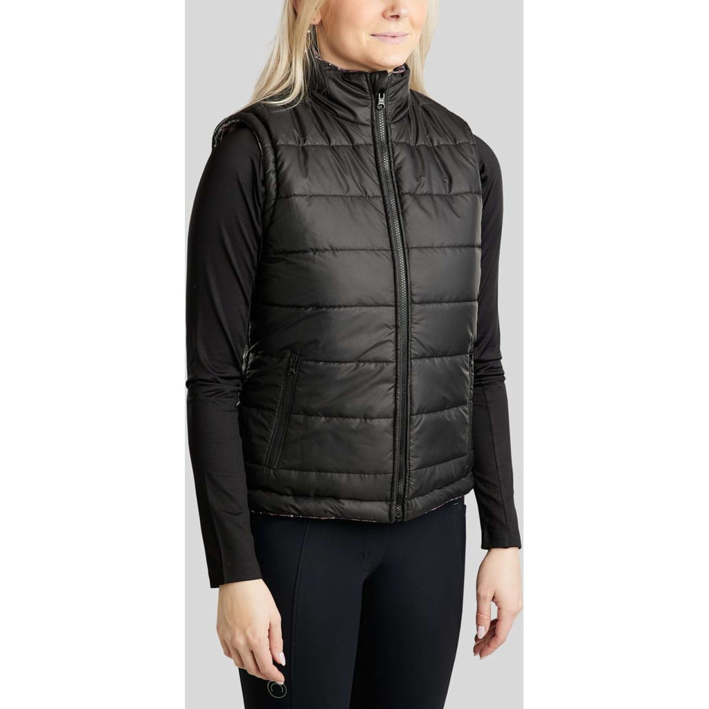 Montar Gilet MoCheri Reversible Black Peony