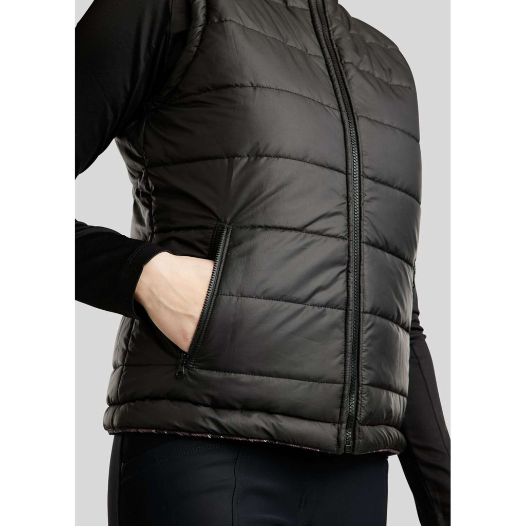 Montar Gilet MoCheri Reversible Black Peony