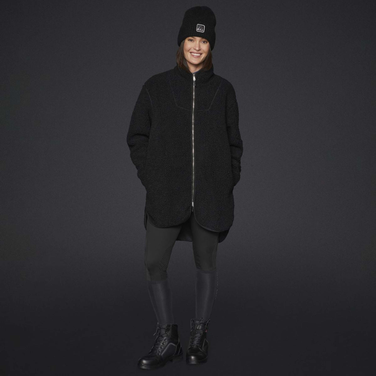 Mountain Horse Felpa con cappuccio e zip Emma Pile Nero