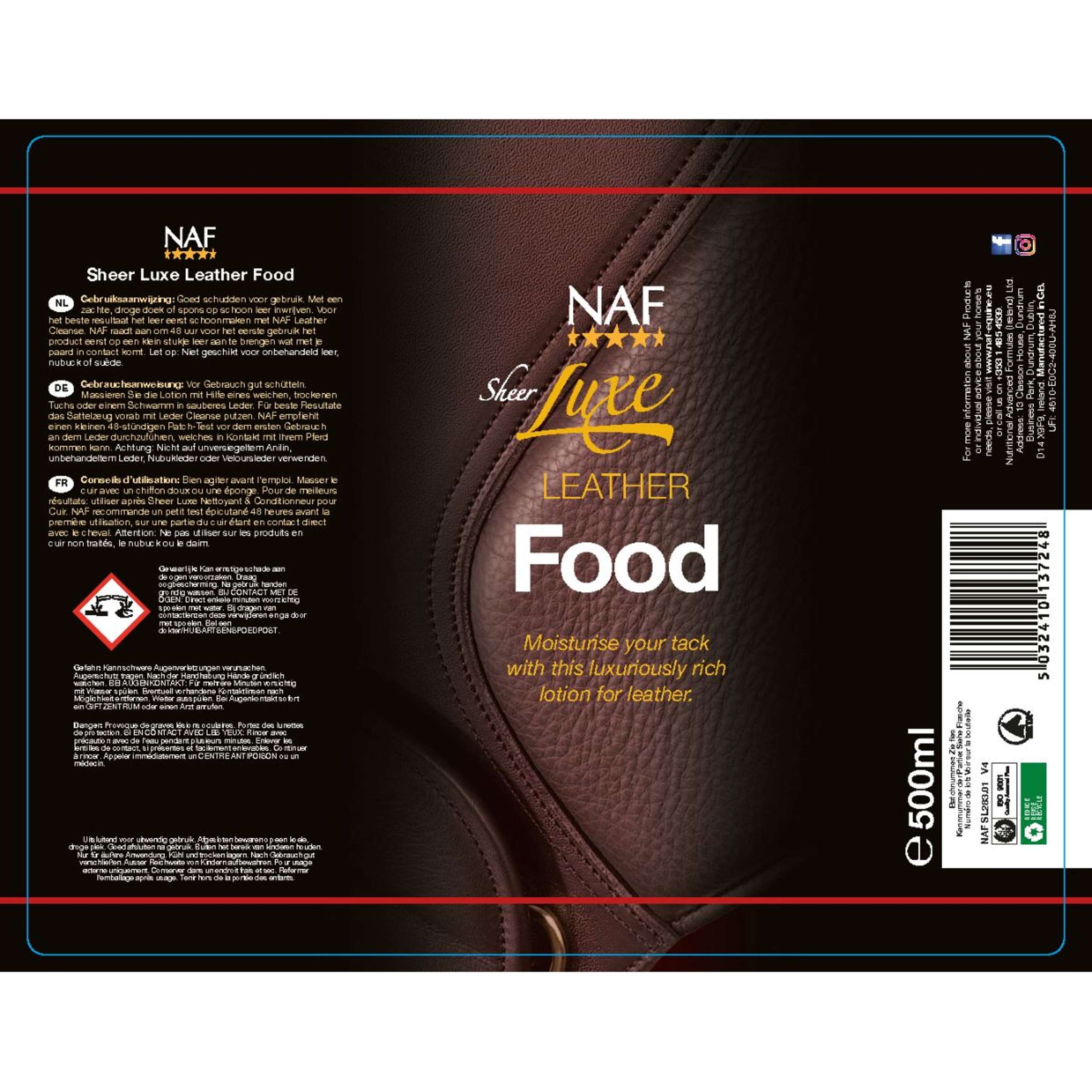 NAF Cibo in pelle pura e lussuosa