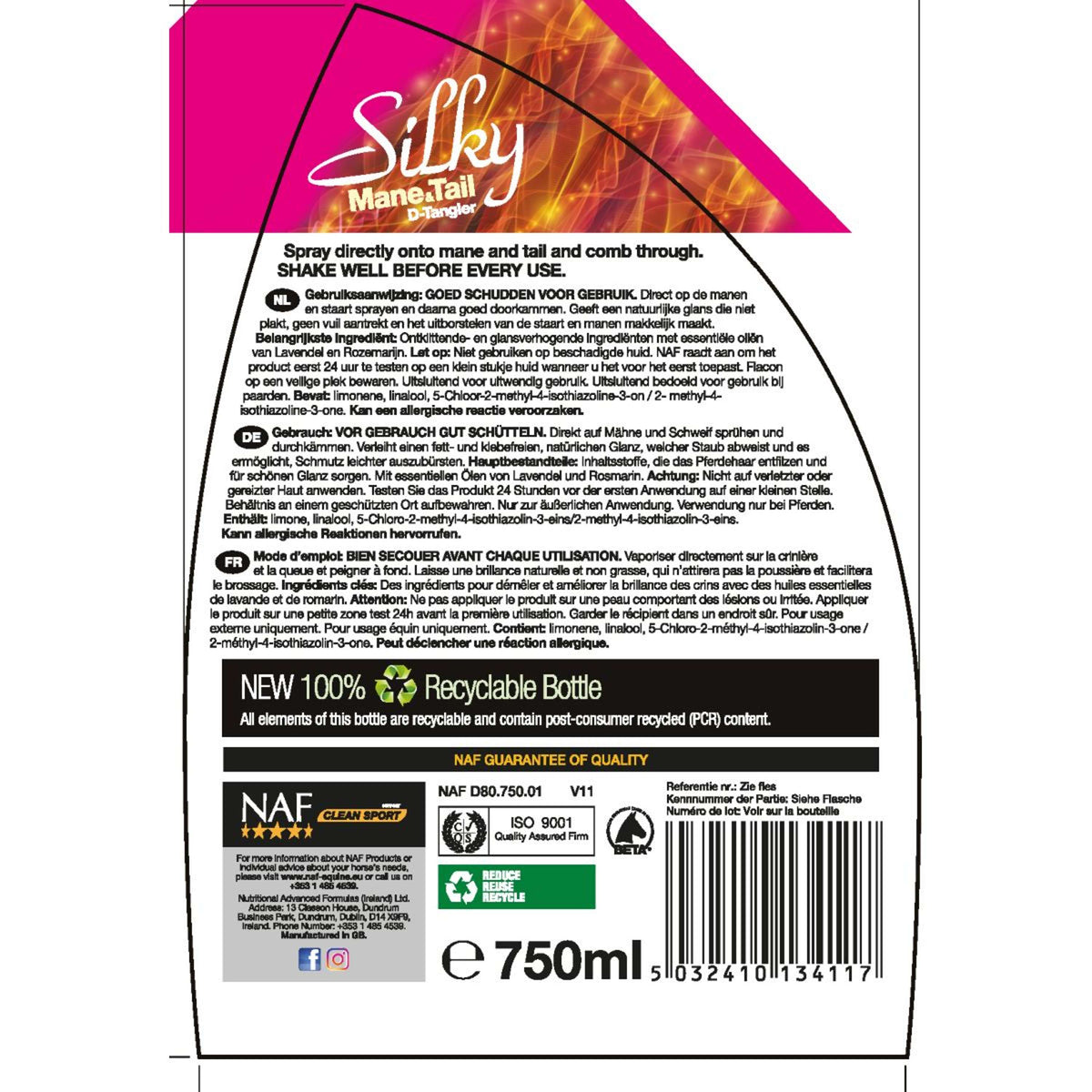 NAF D-Tangler setoso per criniera e coda Refill