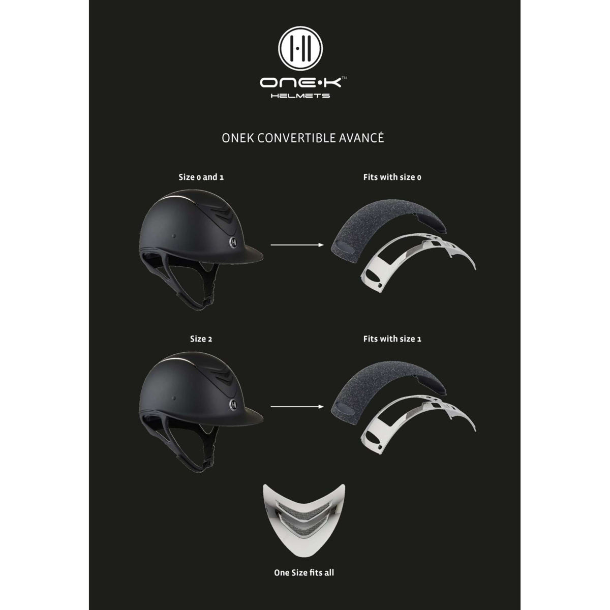 OneK Casco da equitazione Avancé Convertible Matt Navy