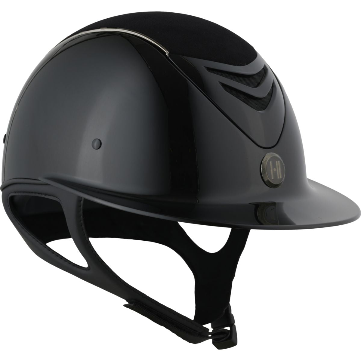 OneK Casco da equitazione Avancé Glossy Chamude Nero