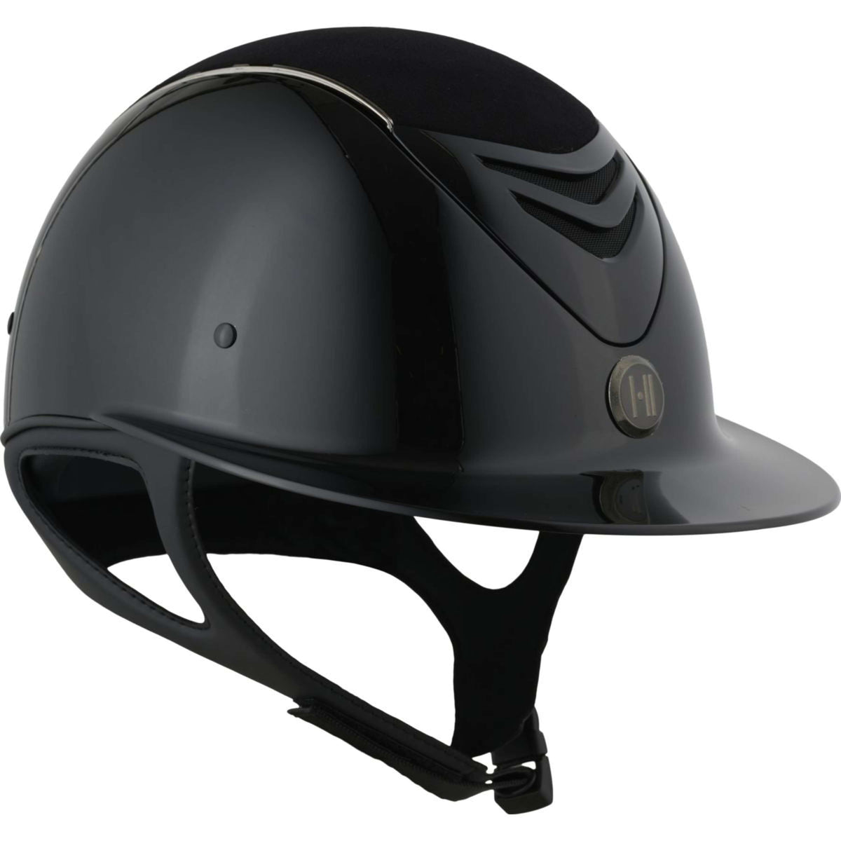 OneK Casco da equitazione Avancé Glossy Chamude Nero