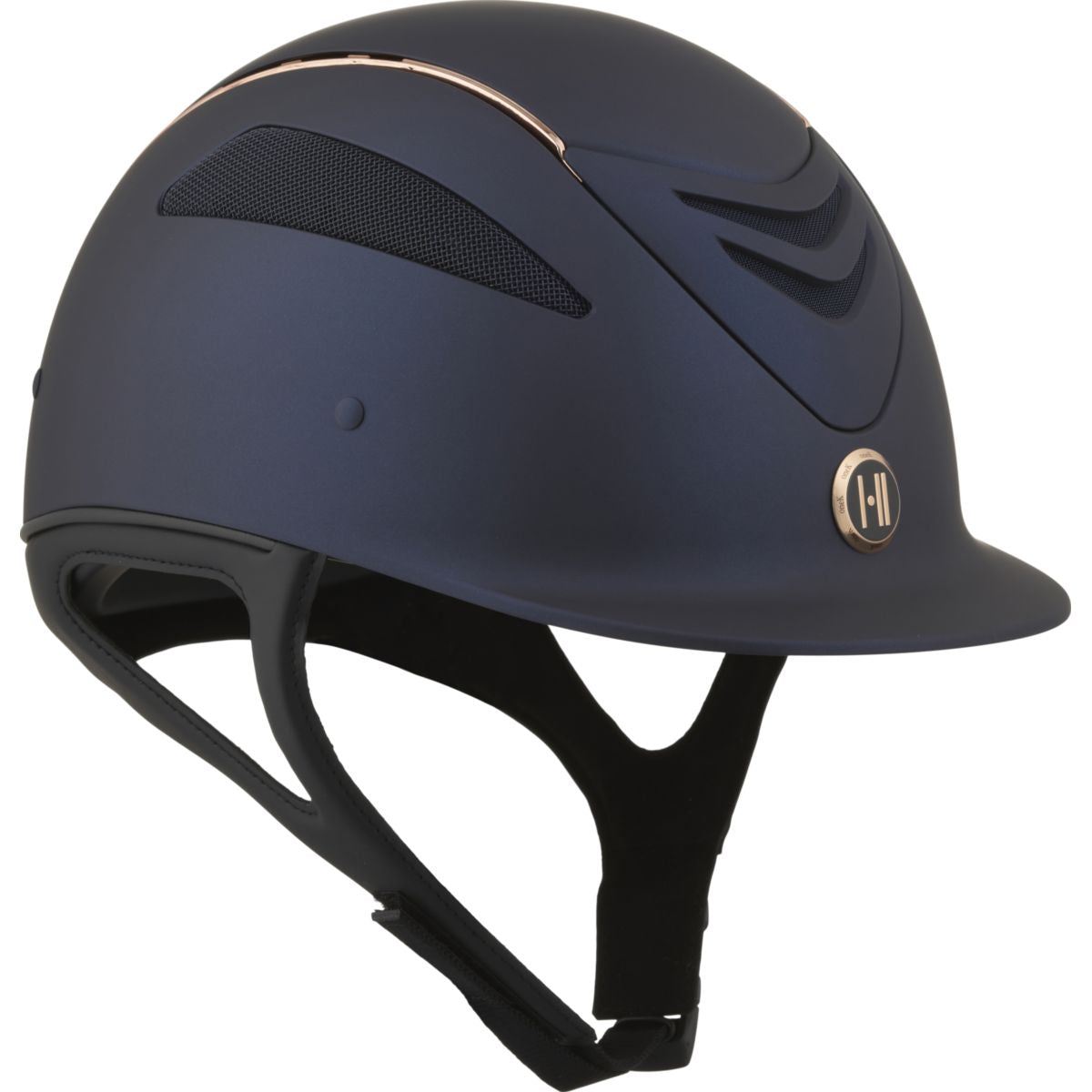 OneK Casco da equitazione Defender Pro Matt Linee Rosegold Navy