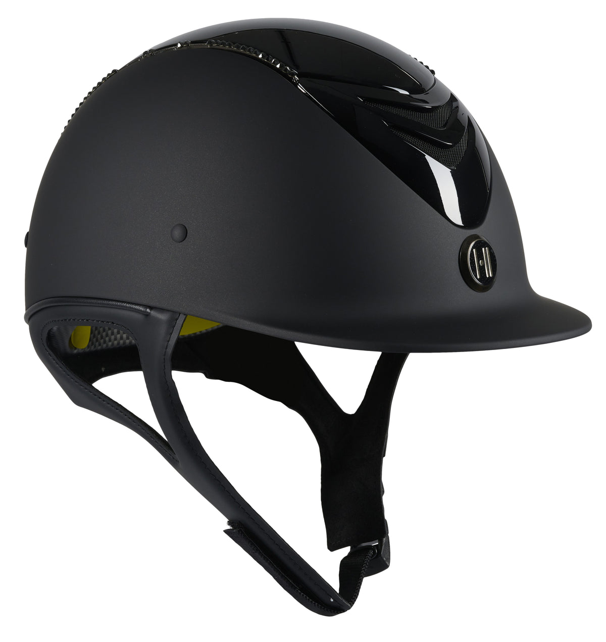 OneK Casco da equitazione Mips Defender Matt Glossy Top Nero