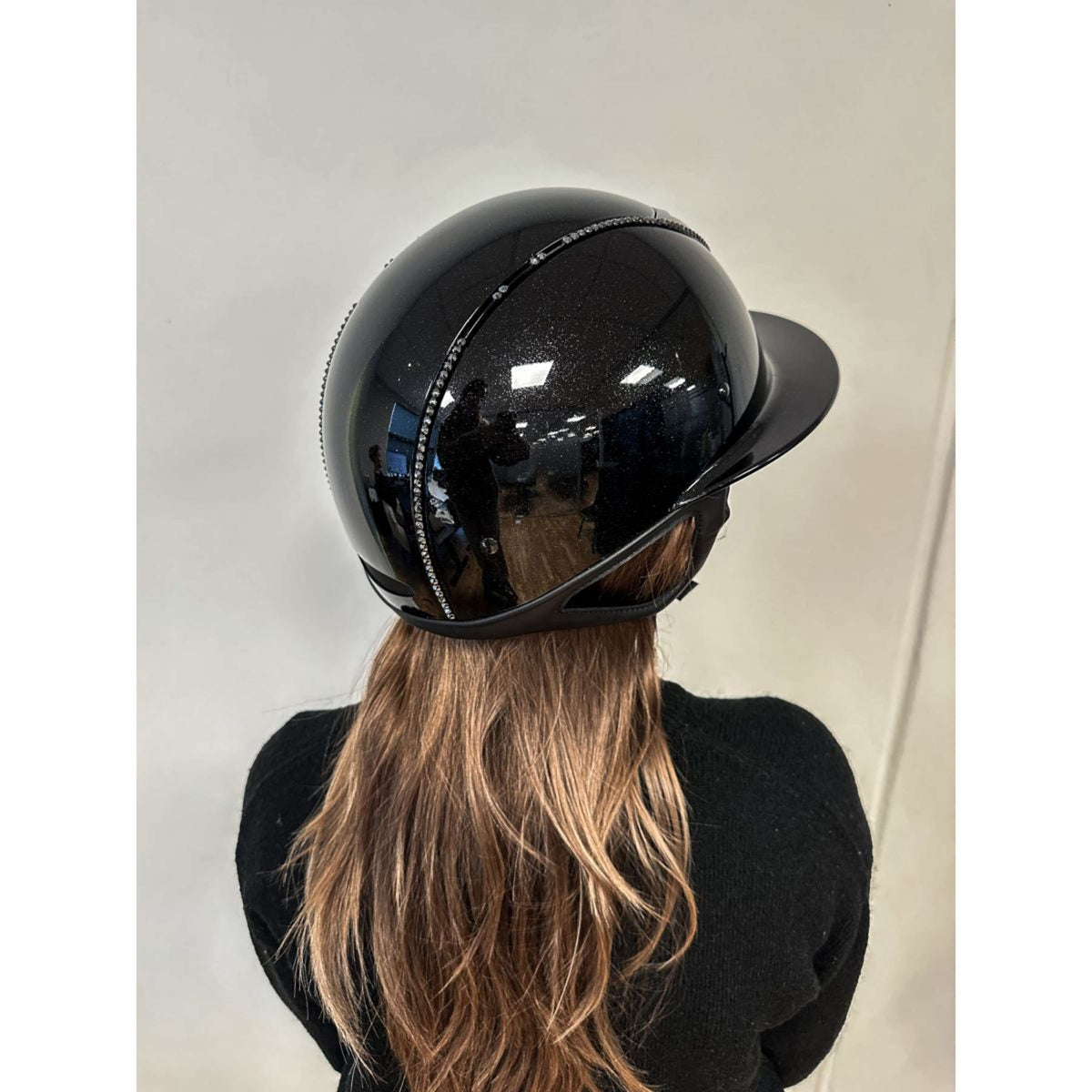 OneK Casco da equitazione Avancé Lux Shimmer Black Swarovski Nero