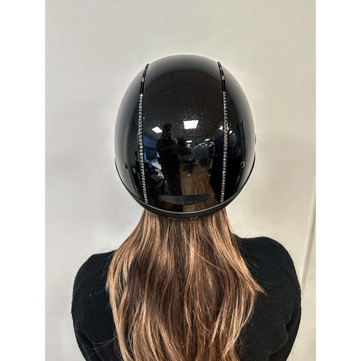 OneK Casco da equitazione Avancé Lux Shimmer Black Swarovski Nero