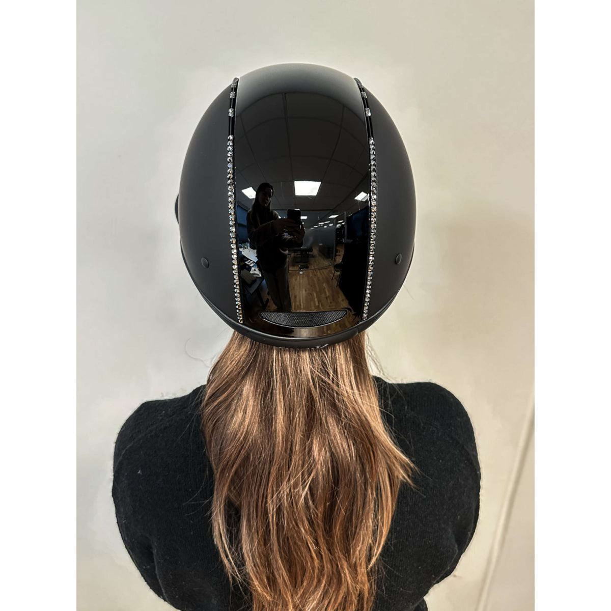 OneK Casco da equitazione Avancé Lux Matt Glossy Top Nero