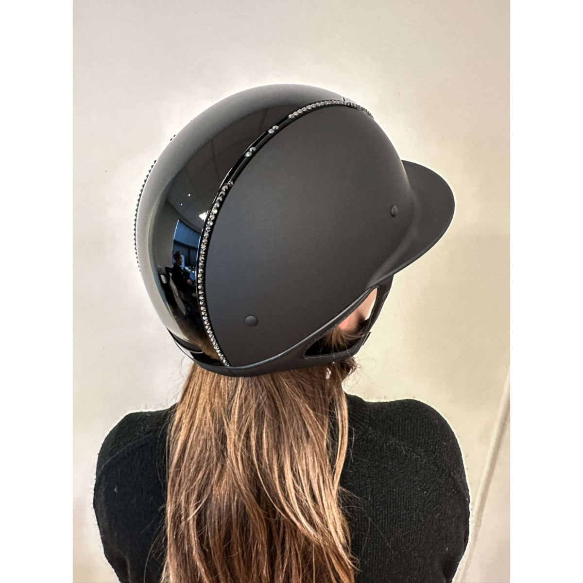 OneK Casco da equitazione Avancé Lux Matt Glossy Top Nero