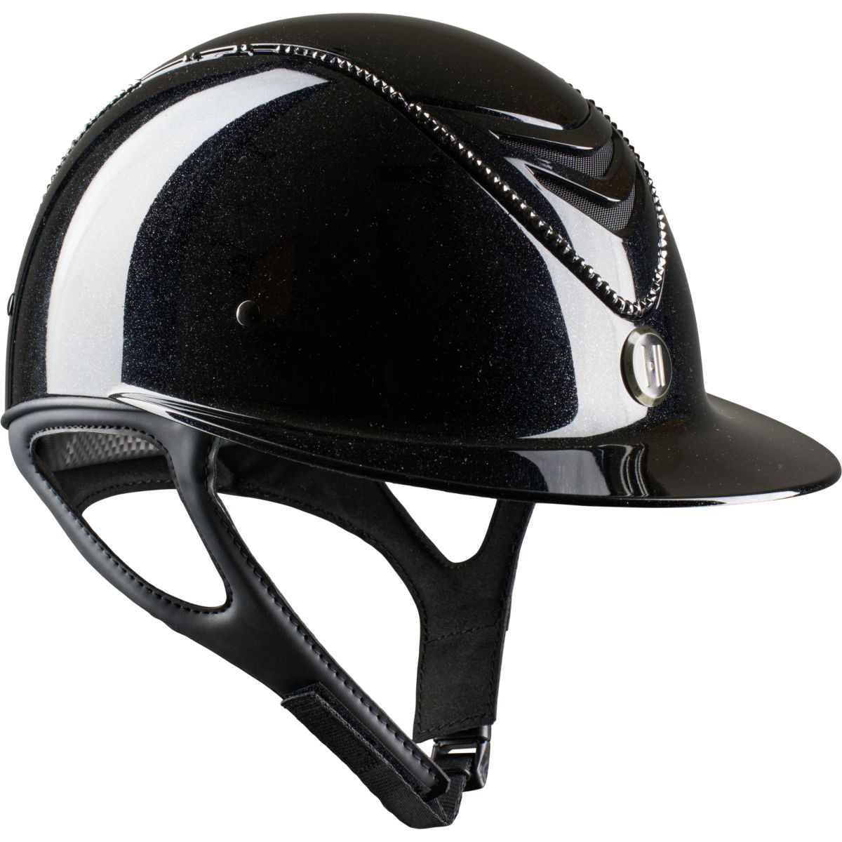 OneK Casco da equitazione Avancé Lux Shimmer Black Swarovski Nero
