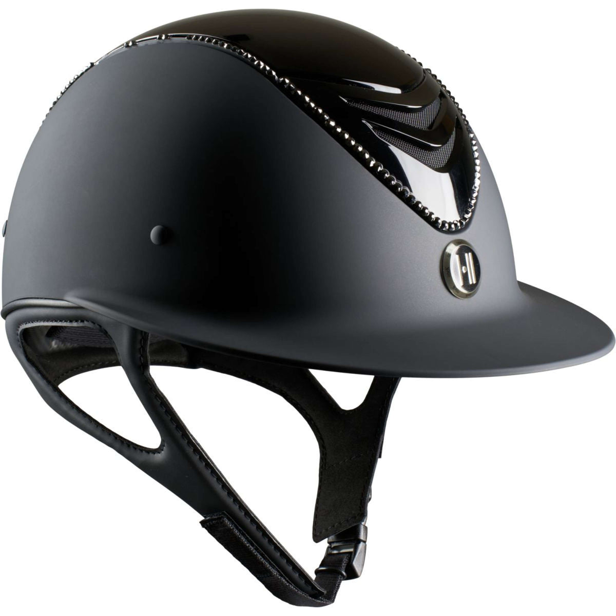 OneK Casco da equitazione Avancé Lux Matt Glossy Top Nero