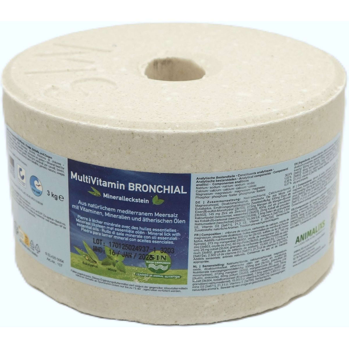 Animalixs Pietra da Leccare Multivitamine-Bronchial Bianco