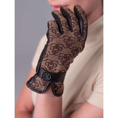 PS of Sweden Guanti da Equitazione Monogram Leather Marrone