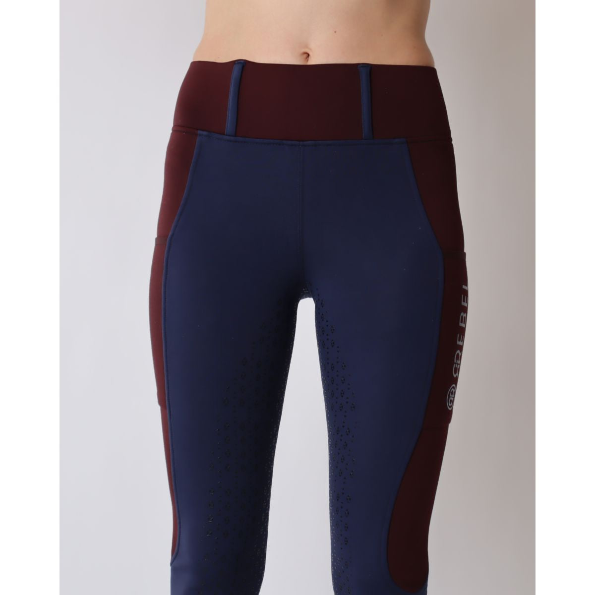 Rebel Pantaloni da Equitazione Pull On Full Grip Navy