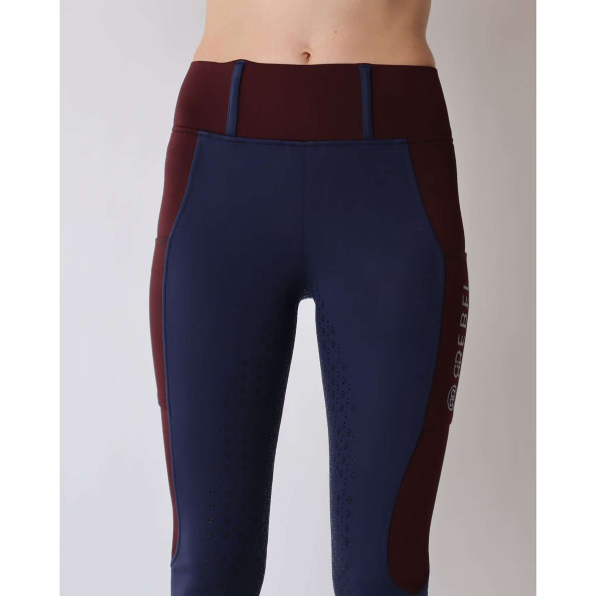 Rebel Pantaloni da Equitazione Pull On Full Grip Navy