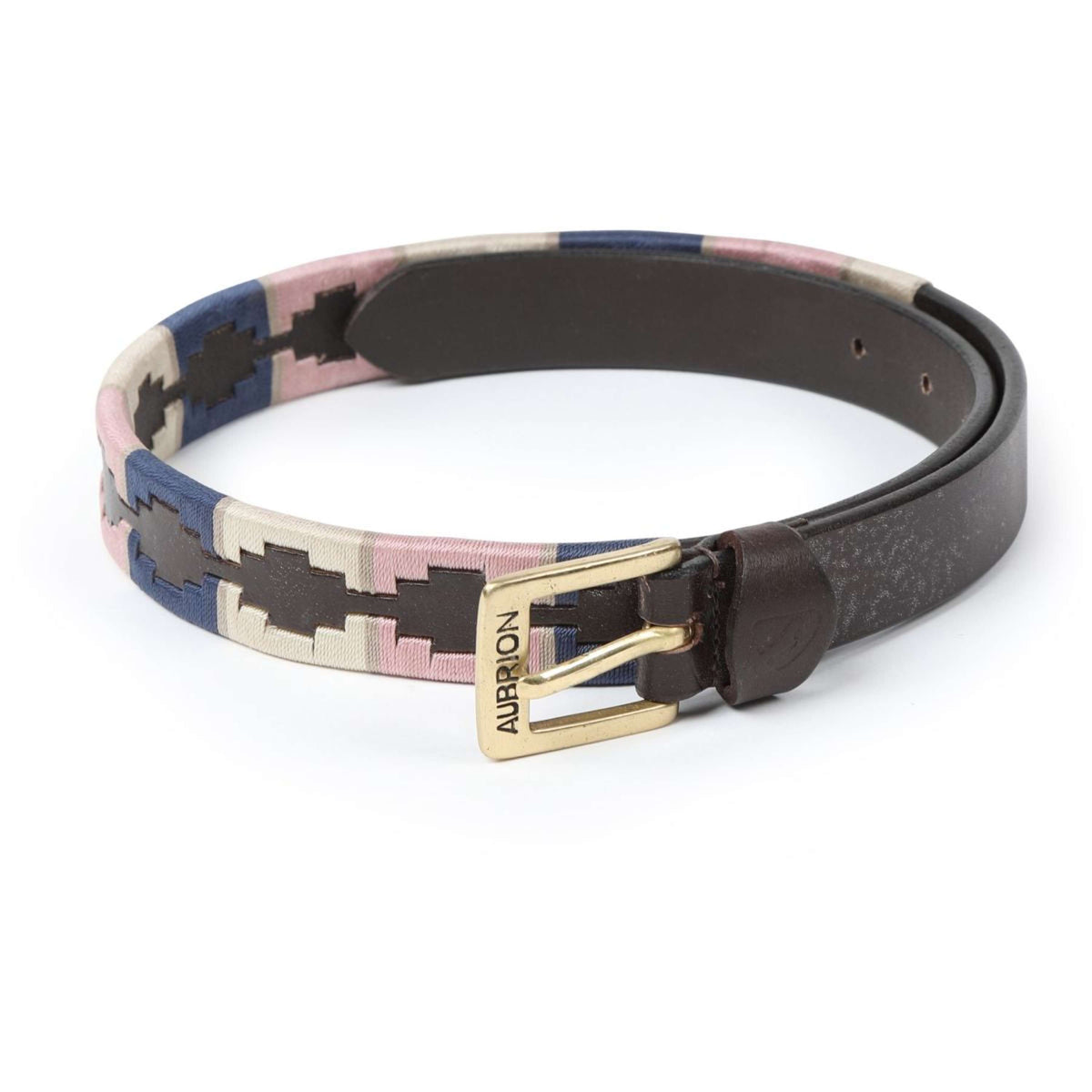 Aubrion by Shires Cintura Skinny Polo Blu marino/Rosa/Naturale