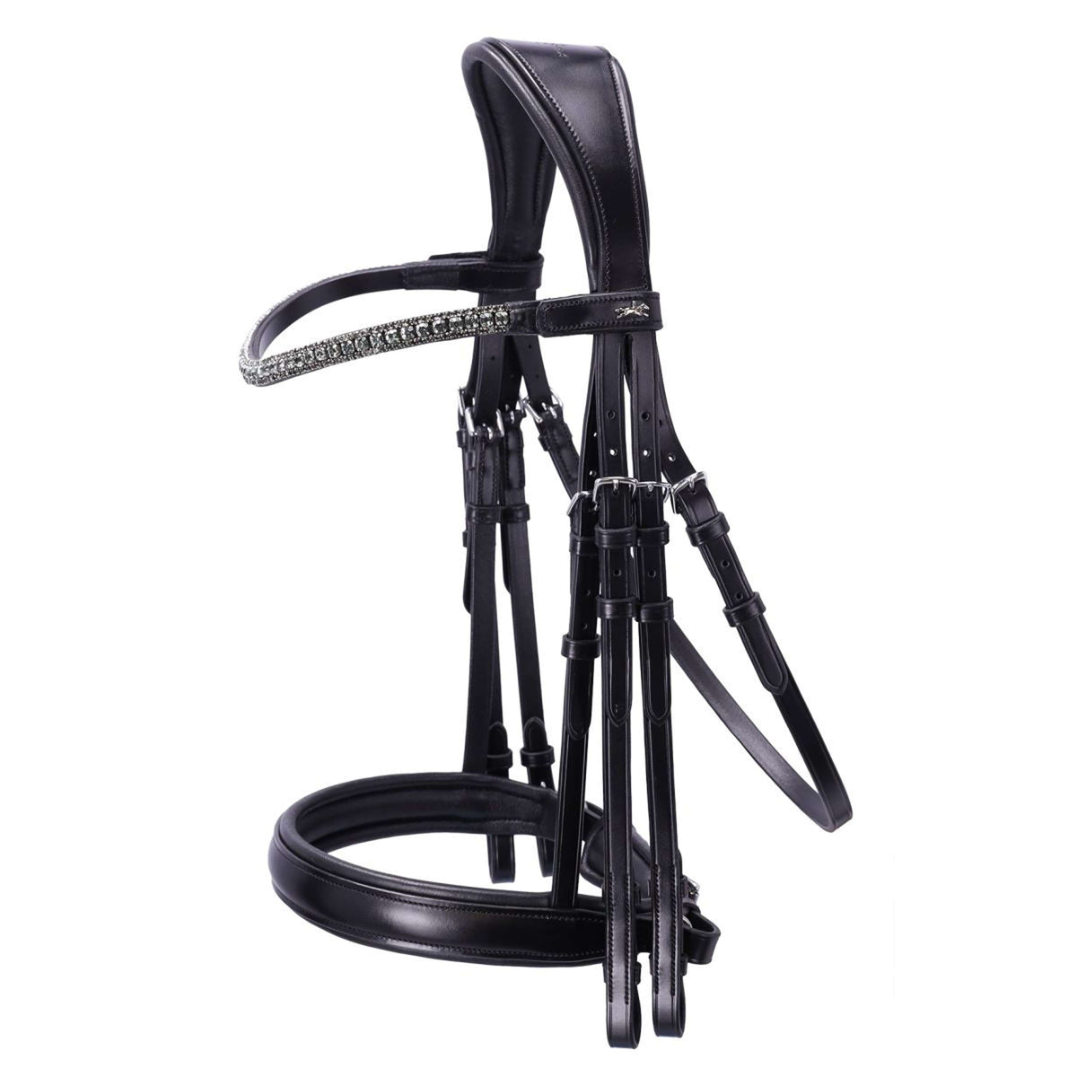 Schockemöhle Briglia doppia Brindisi Nero/Grigio/Argento