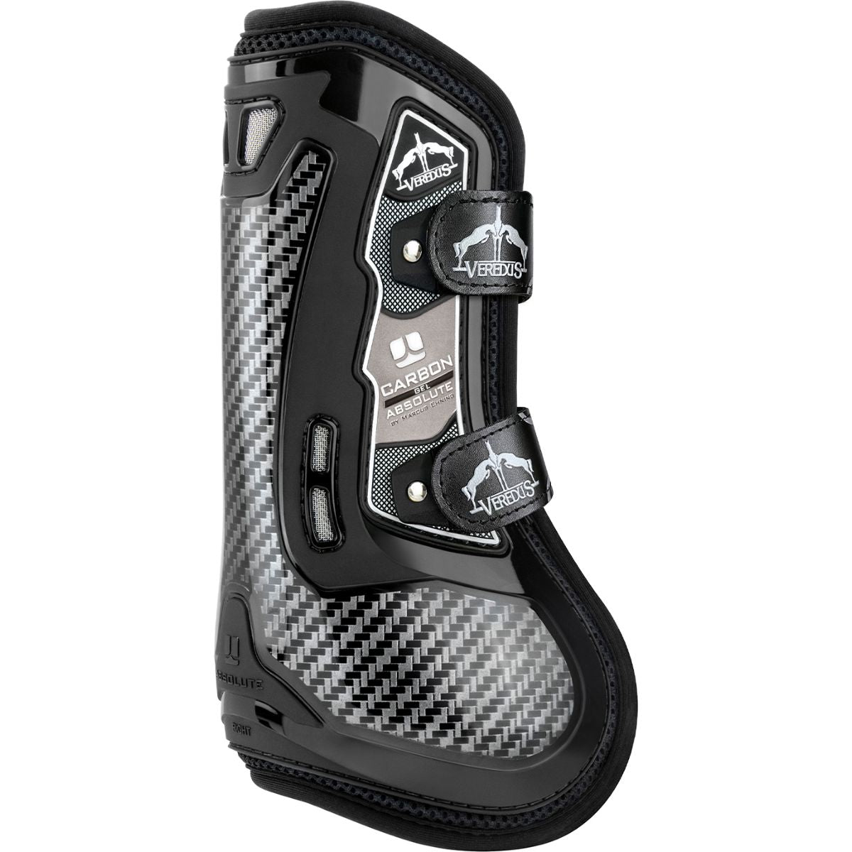 Veredus Stinchiere Carbon Gel Absolute Velcro Straps Front Nero