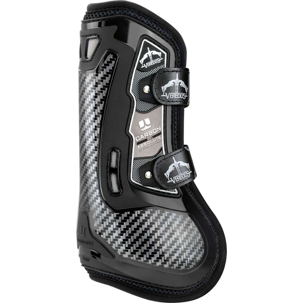 Veredus Stinchiere Carbon Gel Absolute Velcro Straps Front Nero