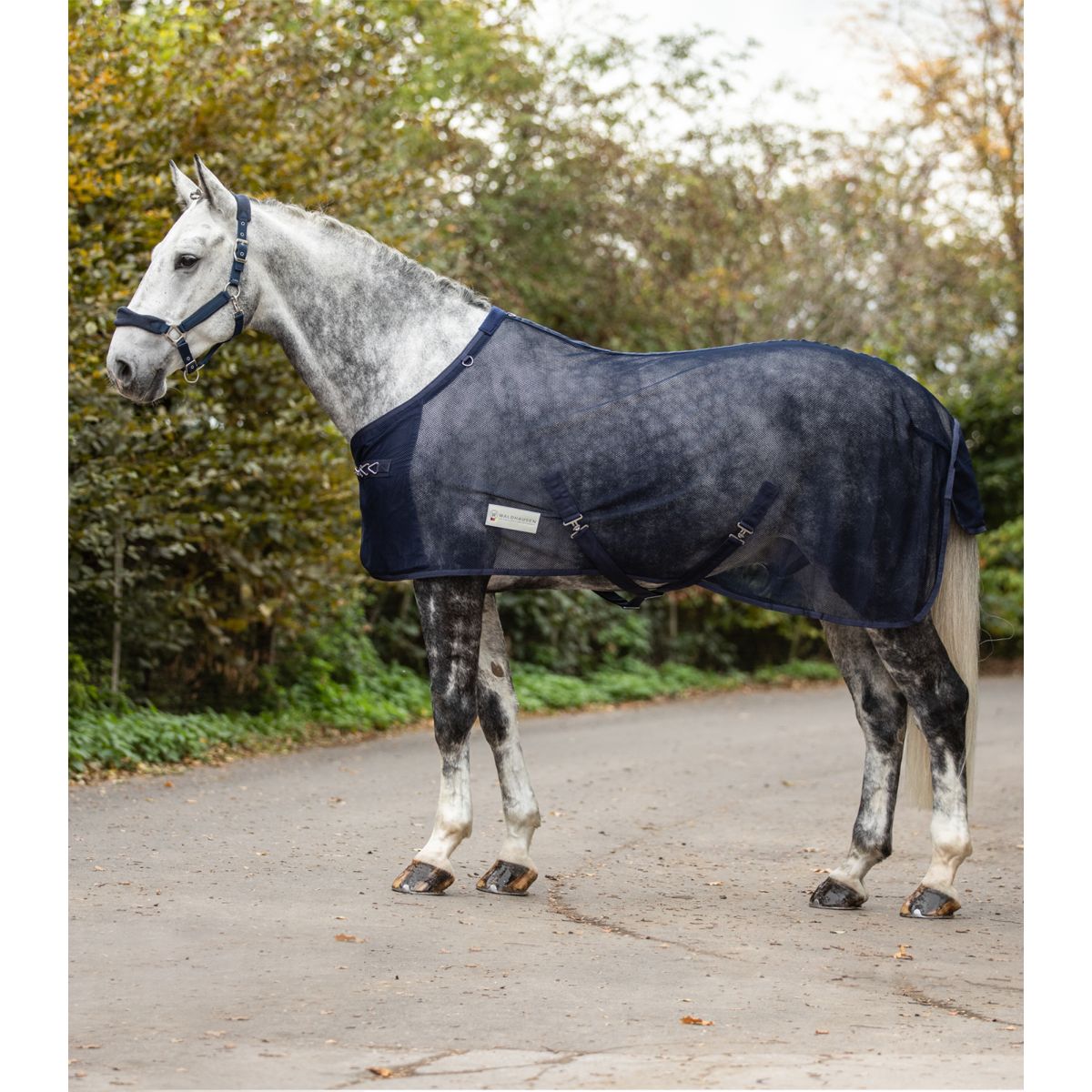 Waldhausen Coperta Antimosche Comfort con Cinghie Incrociate Nightblue