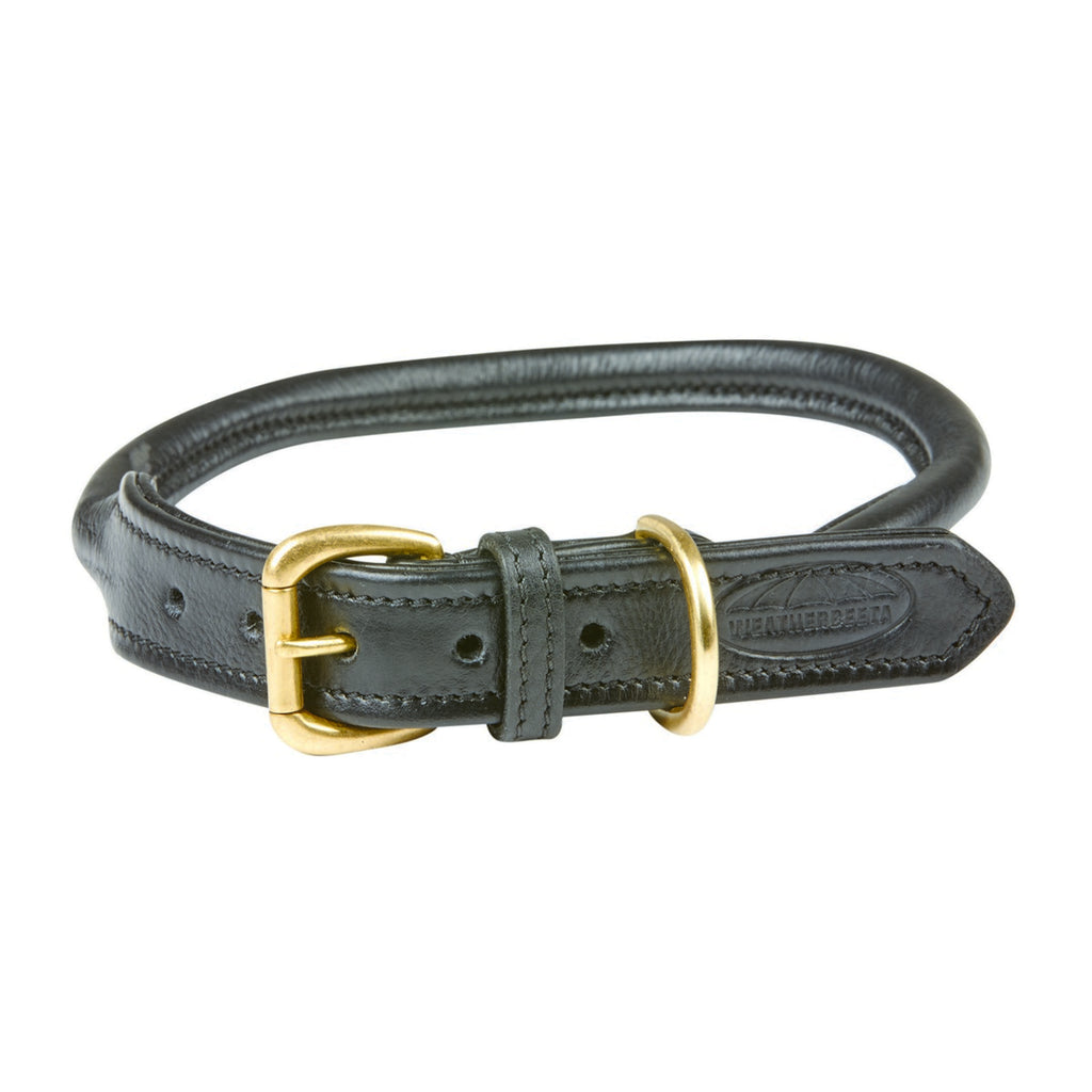 WeatherBeeta Dog Collar Pelle arrotolata Nero