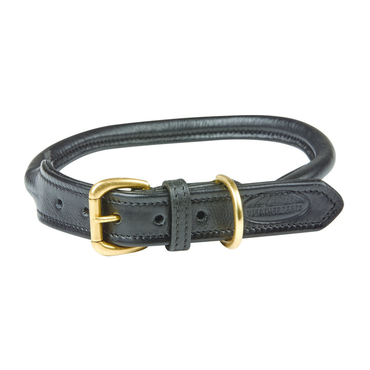 Weatherbeeta Dog Collar Pelle arrotolata Nero