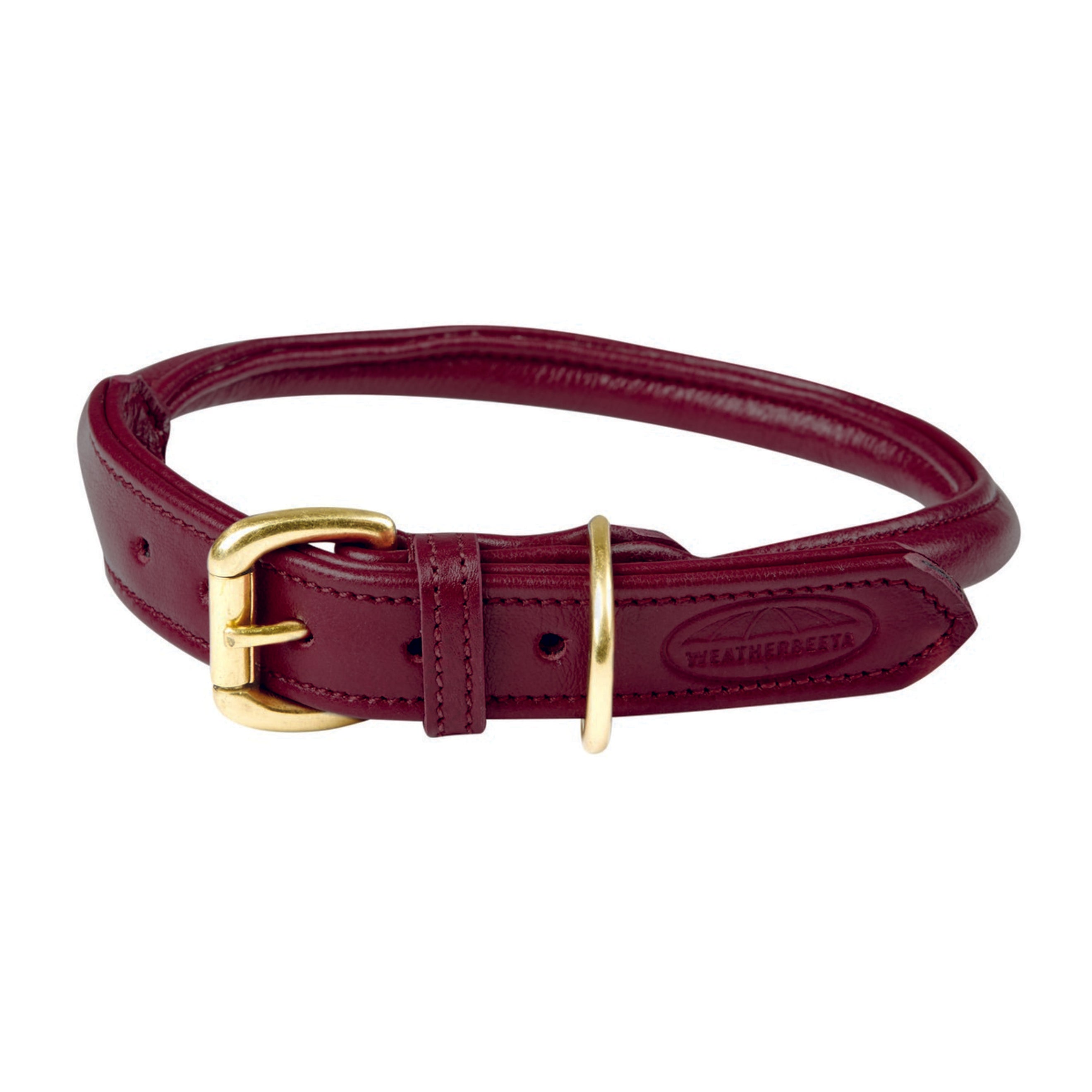 WeatherBeeta Dog Collar Pelle arrotolata Maroon Red