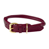 Weatherbeeta Dog Collar Pelle arrotolata Maroon Red