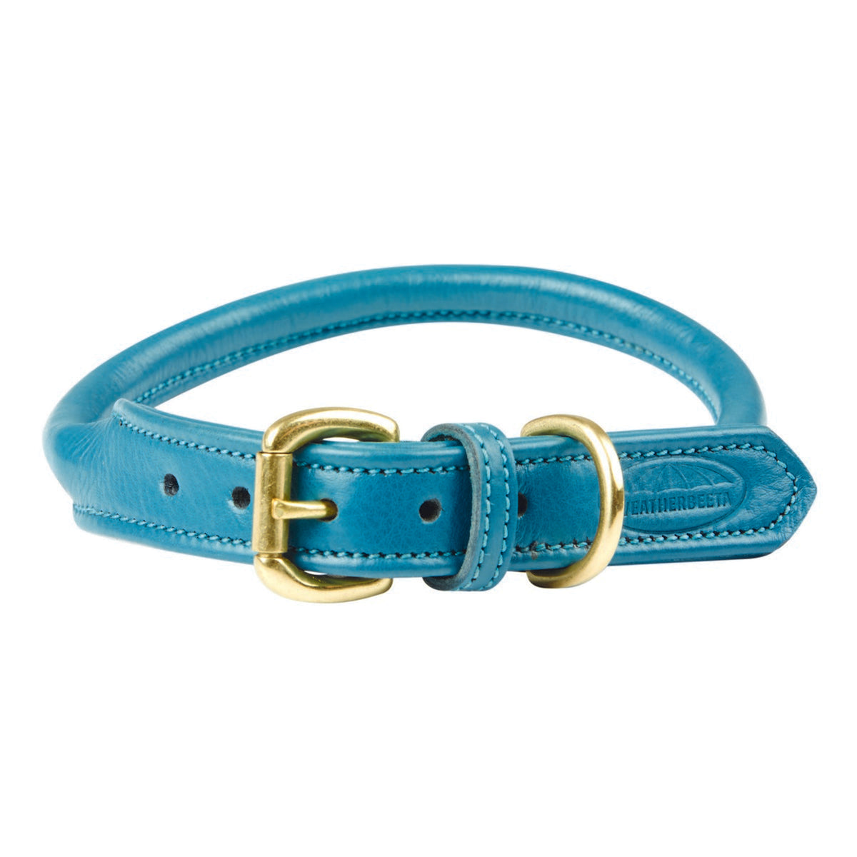 Weatherbeeta Dog Collar Pelle arrotolata Teal